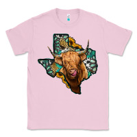 Bubblegum Pink texas map highland cow Classic Tee - Jasminsmagicworld