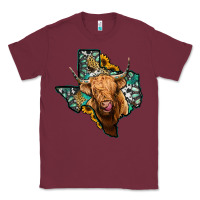 Burgundy texas map highland cow Classic Tee - Jasminsmagicworld