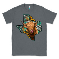 Charcoal Heather texas map highland cow Classic Tee - Jasminsmagicworld
