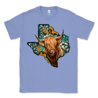 Colony Blue texas map highland cow Classic Tee - Jasminsmagicworld
