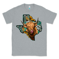 Heather Grey texas map highland cow Classic Tee - Jasminsmagicworld