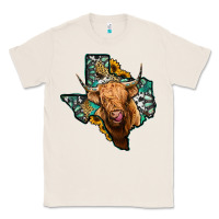 Natural texas map highland cow Classic Tee - Jasminsmagicworld