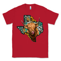 Red texas map highland cow Classic Tee - Jasminsmagicworld