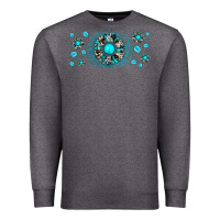Charcoal Heather turquoise gemstone sunflower Premium Sweatshirt - JahusDesignShop