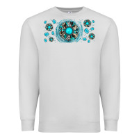 Dove Grey turquoise gemstone sunflower Premium Sweatshirt - JahusDesignShop