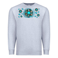 Heather Grey turquoise gemstone sunflower Premium Sweatshirt - JahusDesignShop