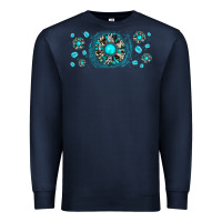 Navy turquoise gemstone sunflower Premium Sweatshirt - JahusDesignShop