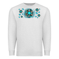 Oatmeal Heather turquoise gemstone sunflower Premium Sweatshirt - JahusDesignShop