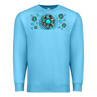 Ocean Blue turquoise gemstone sunflower Premium Sweatshirt - JahusDesignShop