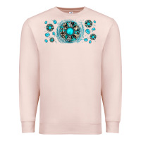 Pale Pink turquoise gemstone sunflower Premium Sweatshirt - JahusDesignShop