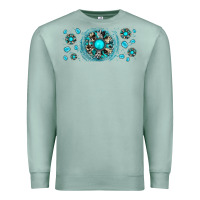 Seafoam turquoise gemstone sunflower Premium Sweatshirt - JahusDesignShop