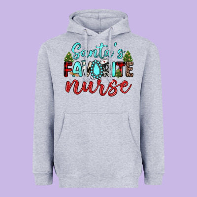 Santa S Favorite Nurse Heavyweight Hoodie Designed By Jahusdesignshop