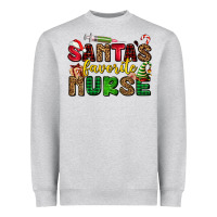Heather Grey santas favorite nurse Heavyweight Sweatshirt - AdoDesignShop