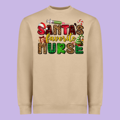 Santas Favorite Nurse Heavyweight Sweatshirt Designed By Adodesignshop