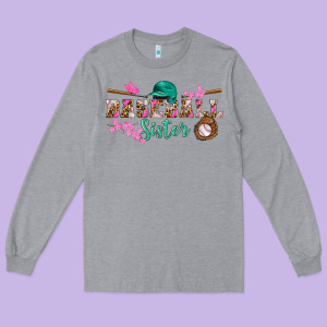 Baseball Sister Long Sleeve Tee Designed By Bundleandbundleshop