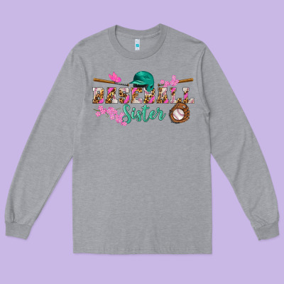 Baseball Sister Long Sleeve Tee Designed By Bundleandbundleshop
