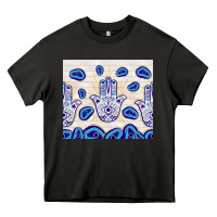 Asphalt evil eyes with white wooden pattern Heavy Core Tee - TumblerDesignByShophia
