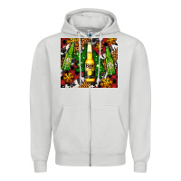 Dove Grey beer bottles with golden snow Zipper Hoodie - AdoDesignShop