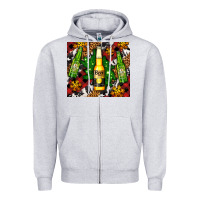 Beer Bottles With Golden Snow Zipper Hoodie | Teevron