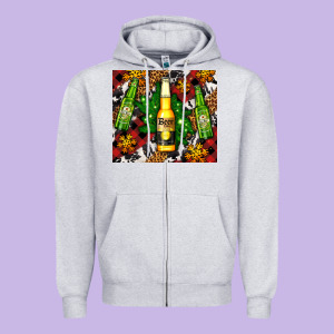 Beer Bottles With Golden Snow Zipper Hoodie Designed By Adodesignshop
