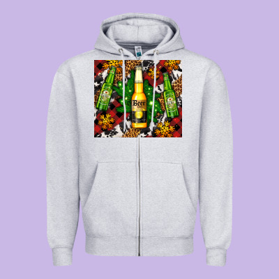 Beer Bottles With Golden Snow Zipper Hoodie Designed By Adodesignshop