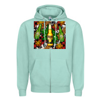 Seafoam beer bottles with golden snow Zipper Hoodie - AdoDesignShop