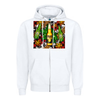 White beer bottles with golden snow Zipper Hoodie - AdoDesignShop