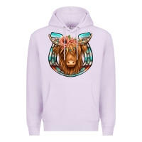 Lilac highland cow serape floral headband horseshoe Premium Hoodie - Jasminsmagicworld