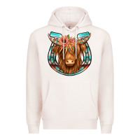 Pale Pink highland cow serape floral headband horseshoe Premium Hoodie - Jasminsmagicworld