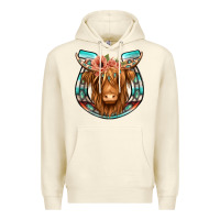 Sandshell highland cow serape floral headband horseshoe Premium Hoodie - Jasminsmagicworld