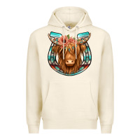 Tofu highland cow serape floral headband horseshoe Premium Hoodie - Jasminsmagicworld