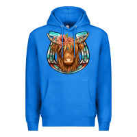True Royal highland cow serape floral headband horseshoe Premium Hoodie - Jasminsmagicworld