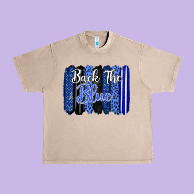 Back The Blue Brushstrokes Urban Heavy Tee Designed By Fadigitalartstudio