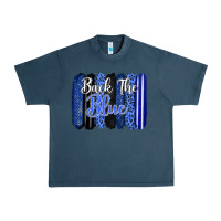 Midnight Navy Back the blue brushstrokes Urban Heavy Tee - FaDigitalArtStudio
