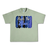 Oil Green Back the blue brushstrokes Urban Heavy Tee - FaDigitalArtStudio
