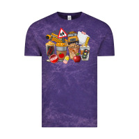 Cloud Purple School Bus Coffee Cups Vintage Tee - FaDigitalArtStudio