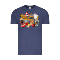 Vintage Denim School Bus Coffee Cups Vintage Tee - FaDigitalArtStudio
