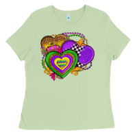 Matcha mardi gras heart olivia Ladies Tee - OliviaCreatesArt