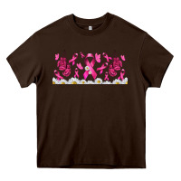 Chocolate Brown cancer ribbon with daisy Heavy Core Tee - TumblerDesignByShophia