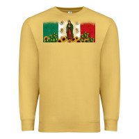 Antique Gold lady of guadalupe mexican flag Premium Sweatshirt - JahusDesignShop