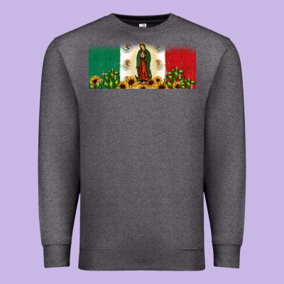 Lady Of Guadalupe Mexican Flag Premium Sweatshirt Designed By Jahusdesignshop