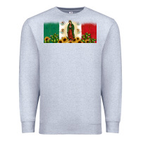 Heather Grey lady of guadalupe mexican flag Premium Sweatshirt - JahusDesignShop