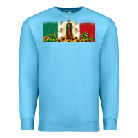 Ocean Blue lady of guadalupe mexican flag Premium Sweatshirt - JahusDesignShop