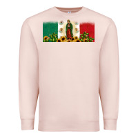 Pale Pink lady of guadalupe mexican flag Premium Sweatshirt - JahusDesignShop