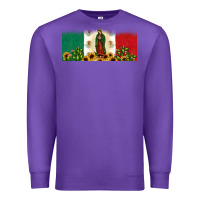 Purple lady of guadalupe mexican flag Premium Sweatshirt - JahusDesignShop