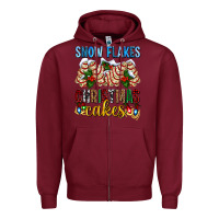 Burgundy snow flakes christmas cakes ado Zipper Hoodie - AdoDesignShop