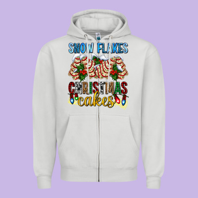 Snow Flakes Christmas Cakes Ado Zipper Hoodie Designed By Adodesignshop