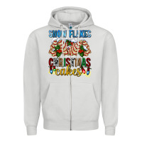 Dove Grey snow flakes christmas cakes ado Zipper Hoodie - AdoDesignShop