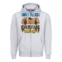 Heather Grey snow flakes christmas cakes ado Zipper Hoodie - AdoDesignShop
