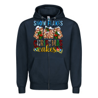 Navy snow flakes christmas cakes ado Zipper Hoodie - AdoDesignShop